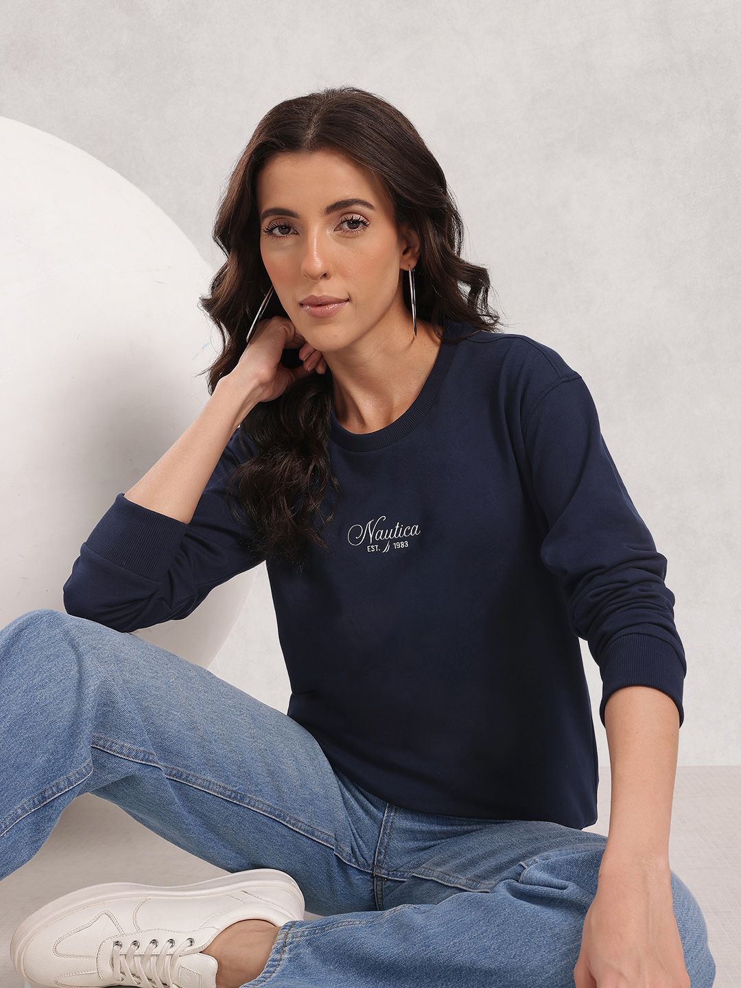 Nautica Brand Logo Printed Sweatshirt-image-25
