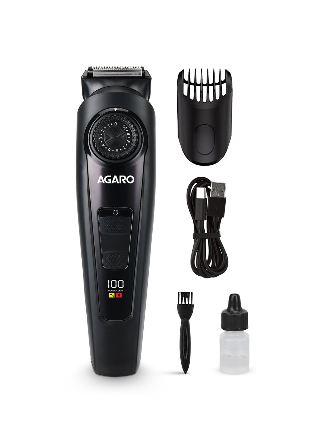 AGARO MT1122 Beard Trimmer with 10 Length Settings & Digital Display - Black-picture-41