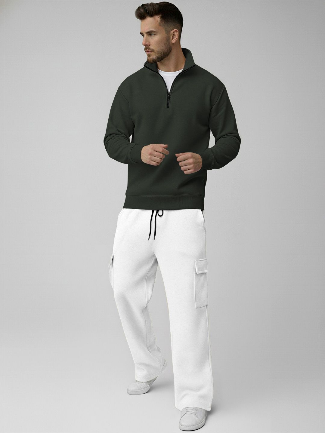 TRIPR Mock Collar Long Sleeves Sweatshirt With Cargo Trouser-picture-36