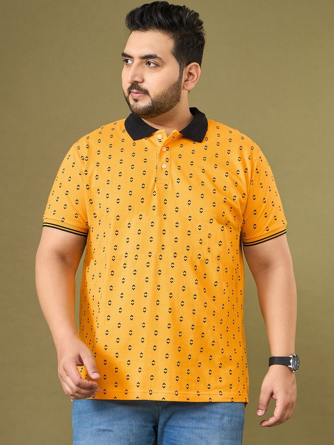 bigbanana Men Plus Size Printed Polo Collar Pockets T-shirt-picture-26