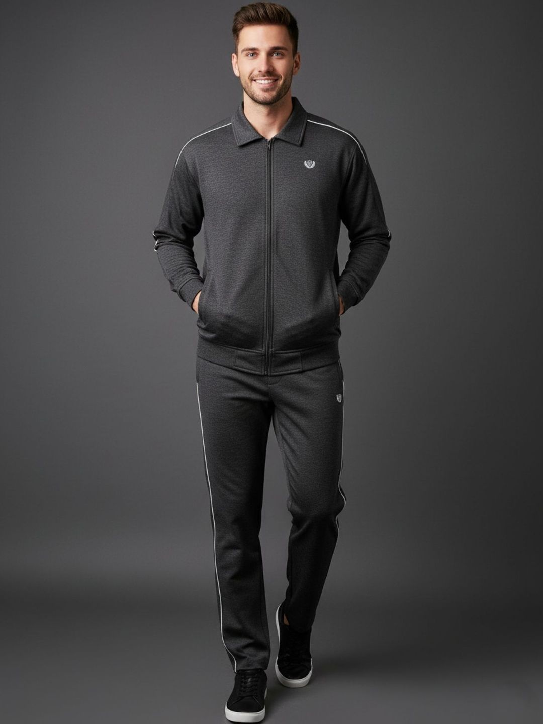 SANDPIPER Self Design Mock Collar Tracksuits-picture-26