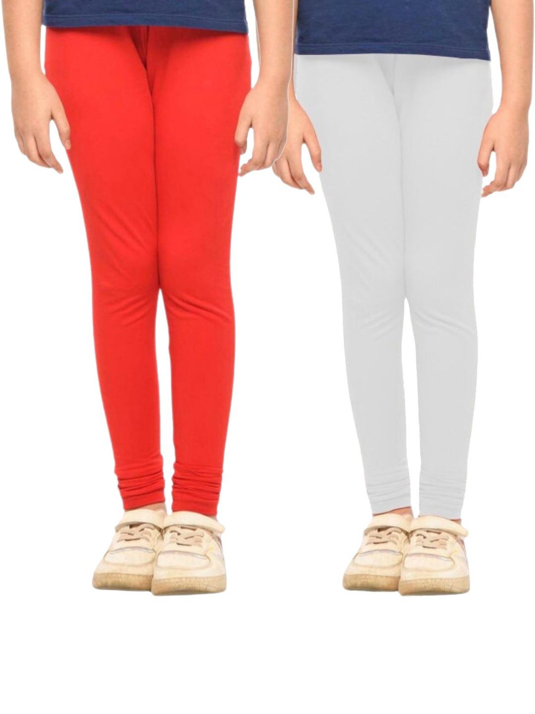 YK Girls Pack of 2 Cotton Churidar Length Leggings-picture-55