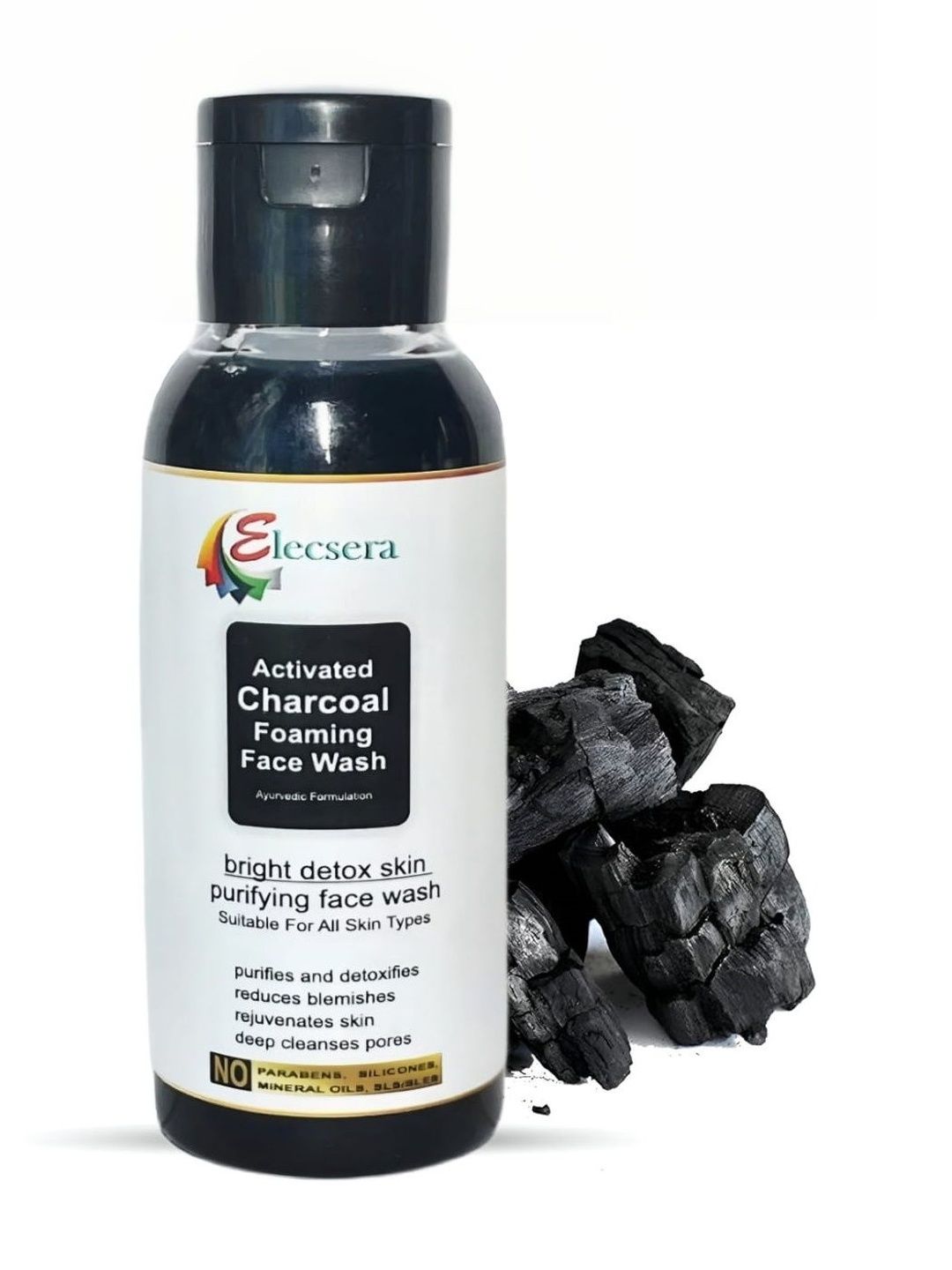 Elecsera Activated Charcoal Foaming Face Wash For Skin Brightening - 50 ml-picture-23