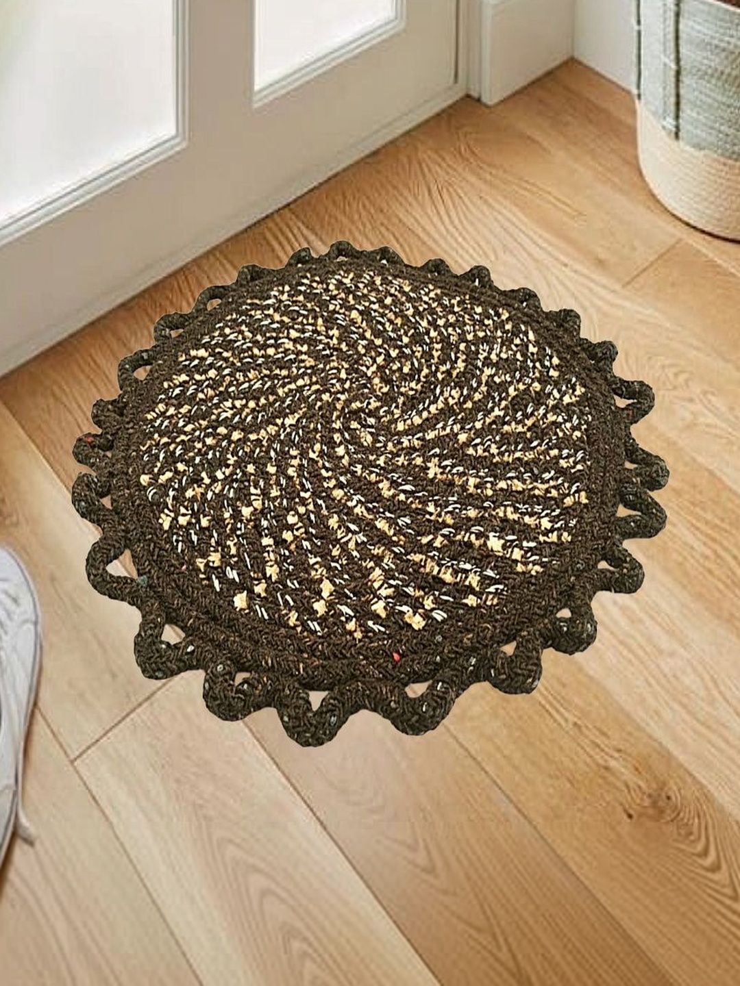 vstucart Brown Spiral Reversible Round Doormat-picture-46