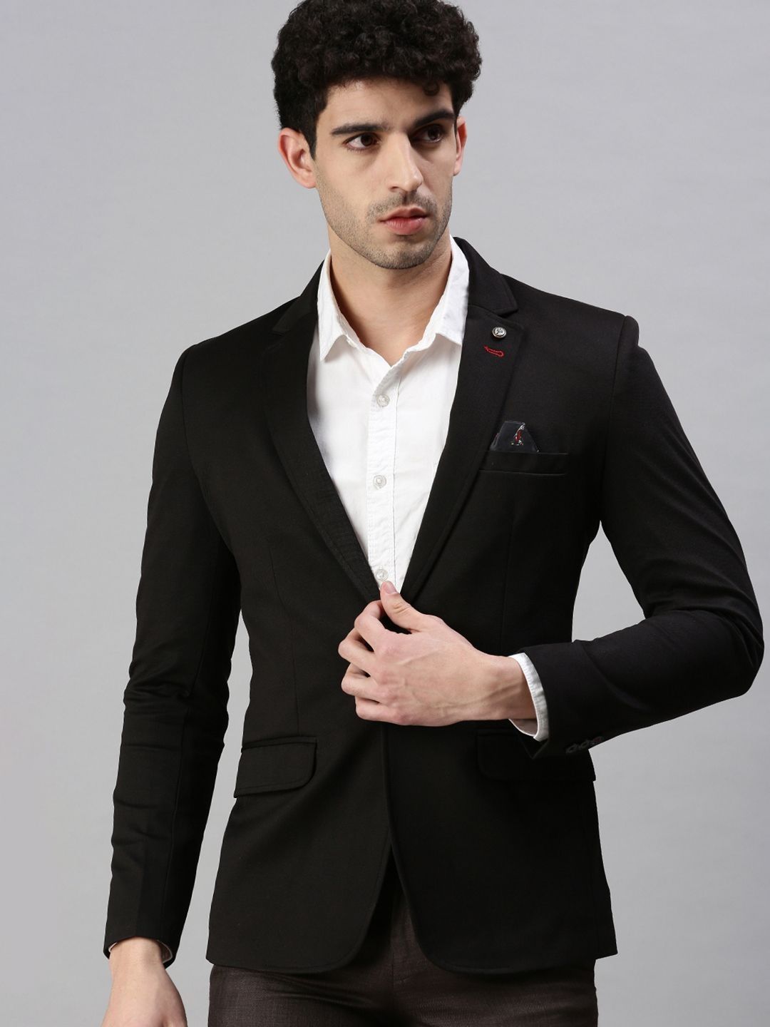 SHOWOFFFF Slim-Fit Single Breasted Blazer-image-5