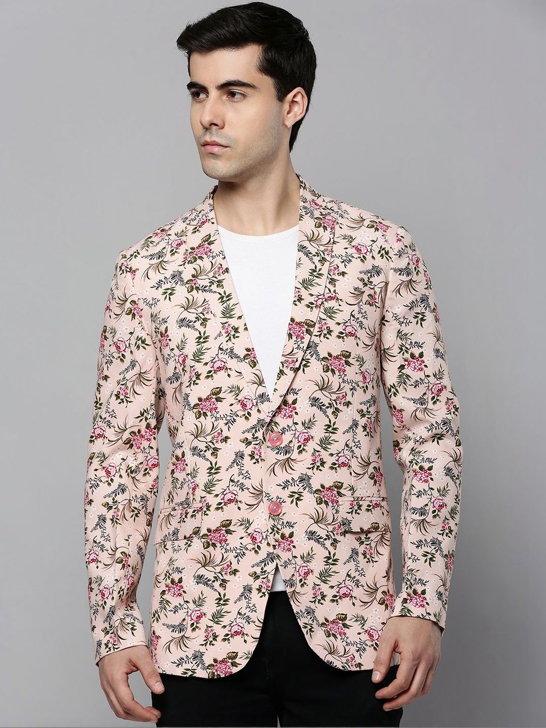 SHOWOFFFF Printed Slim Fit Single-Breasted Blazer-picture-31