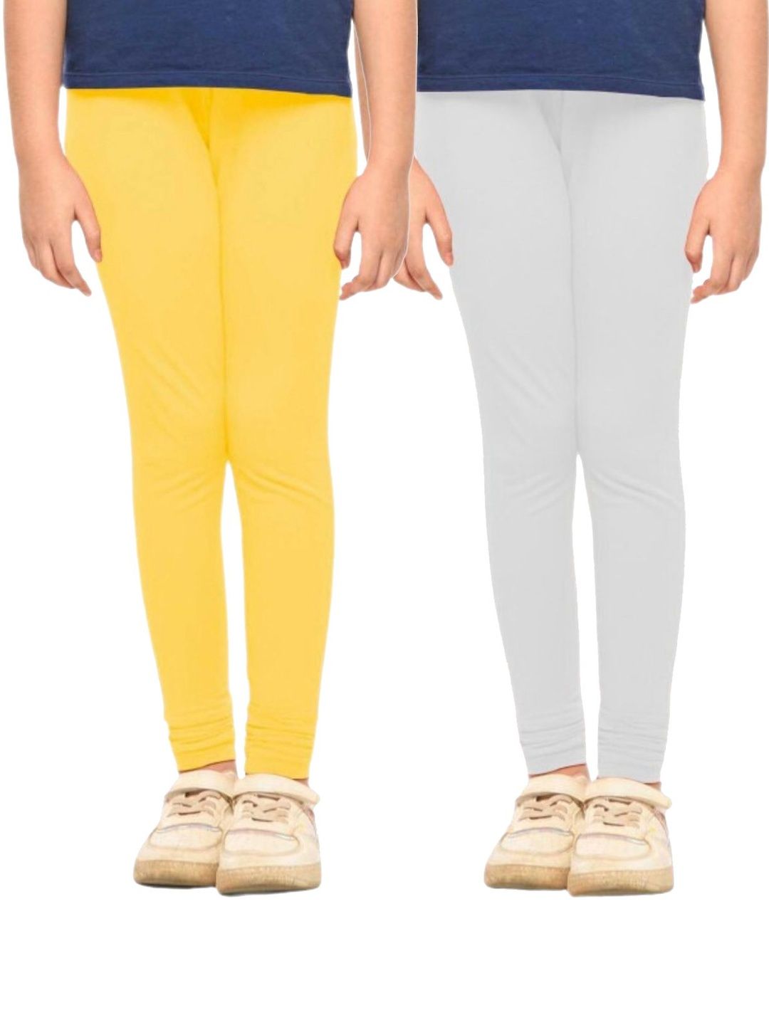 YK Girls Pack of 2 Cotton Churidar Length Leggings-picture-28