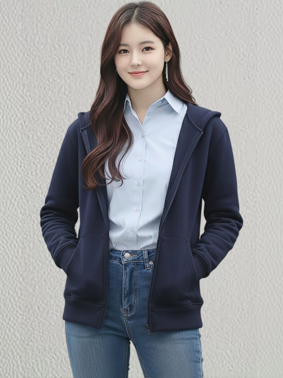 Moda Rapido Women Fleece Lightweight Open Front Jacket-picture-19