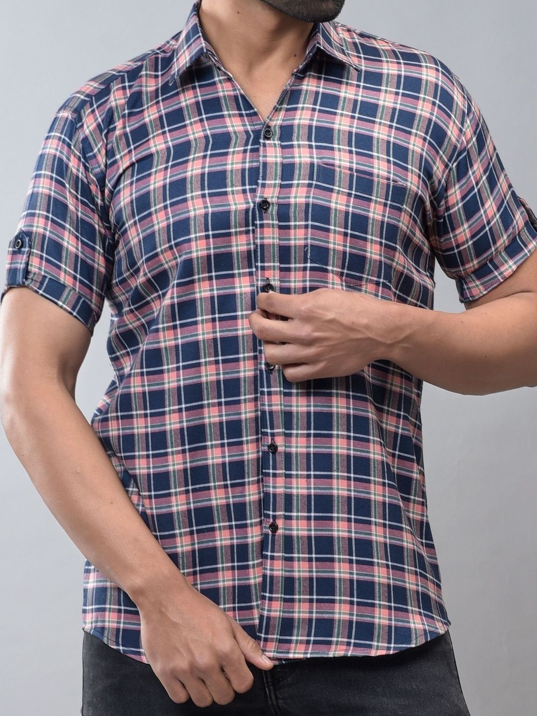 BASE 41 Men Standard Checked Casual Shirt-picture-16