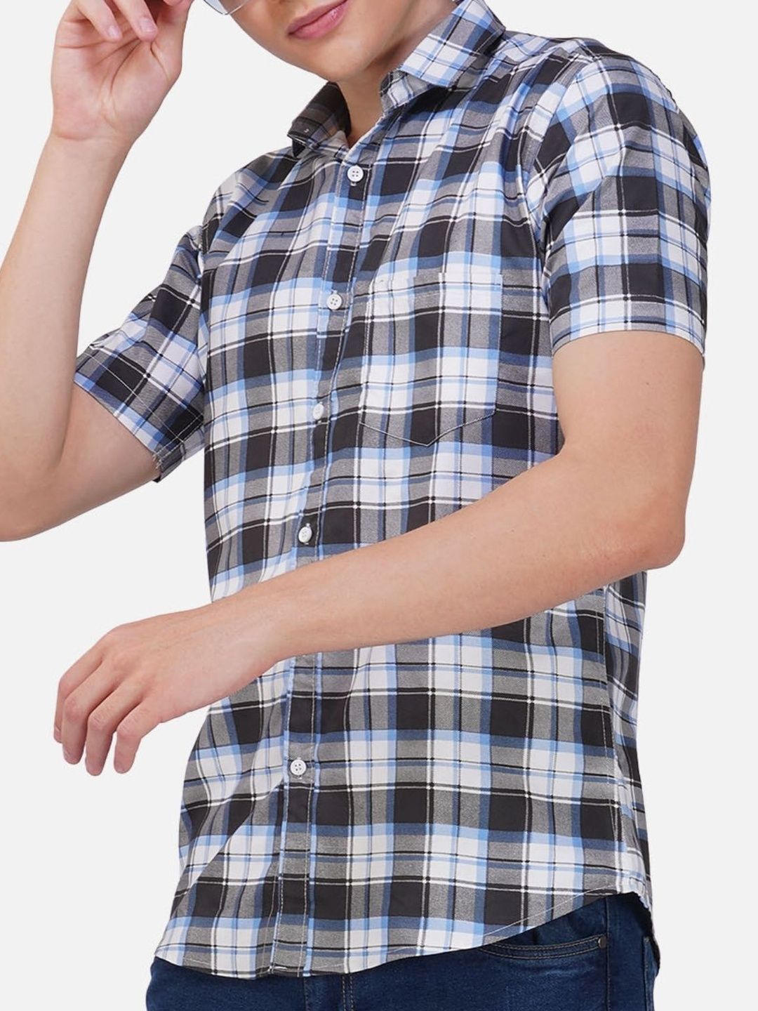 BASE 41 Men Standard Tartan Checks Checked Casual Shirt-image-44