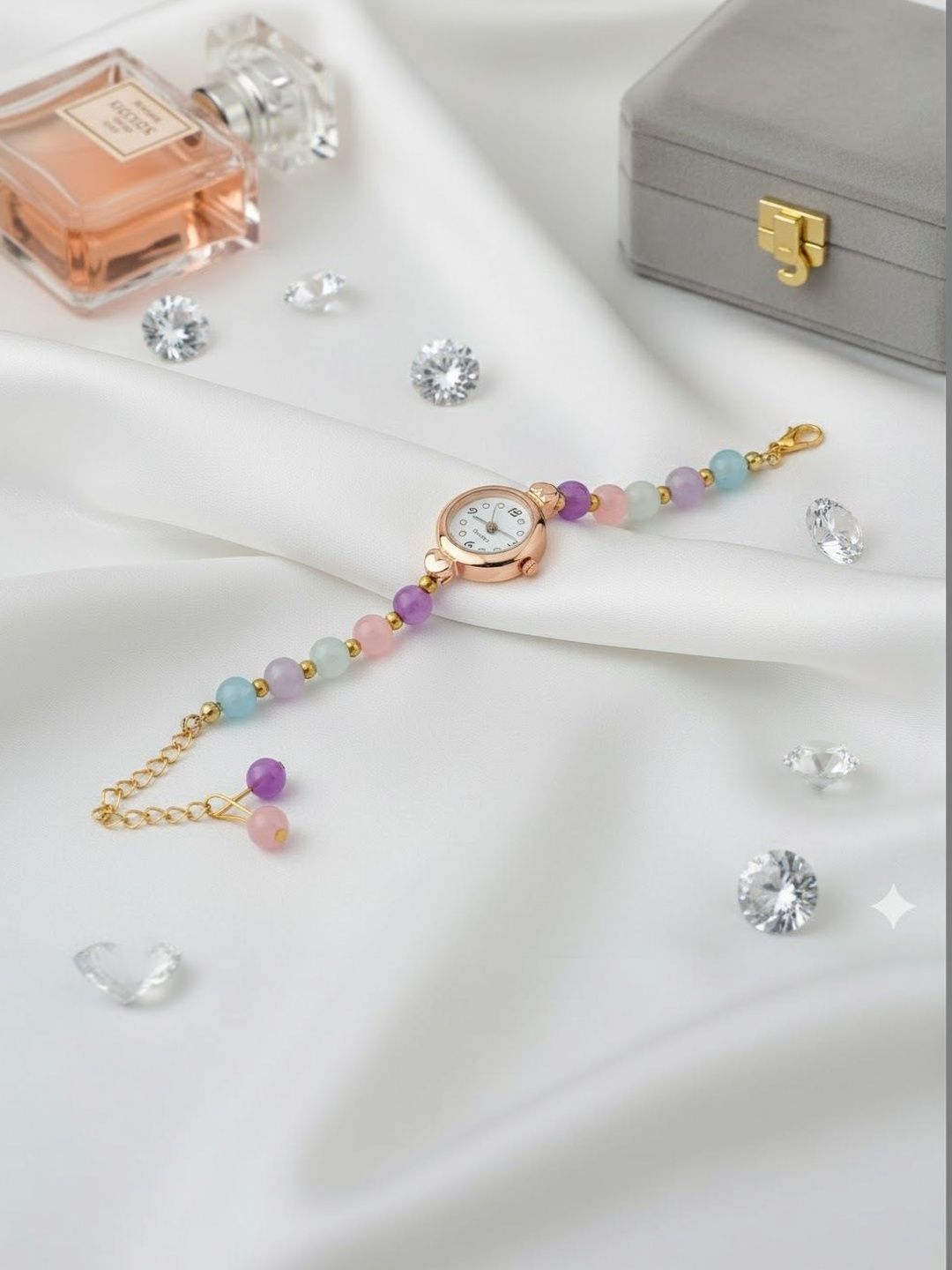 Moover Women Embellished Dial & Ceramic Bracelet Style Straps Analogue Watch BRCLTWTC-PRPL-J1-image-21