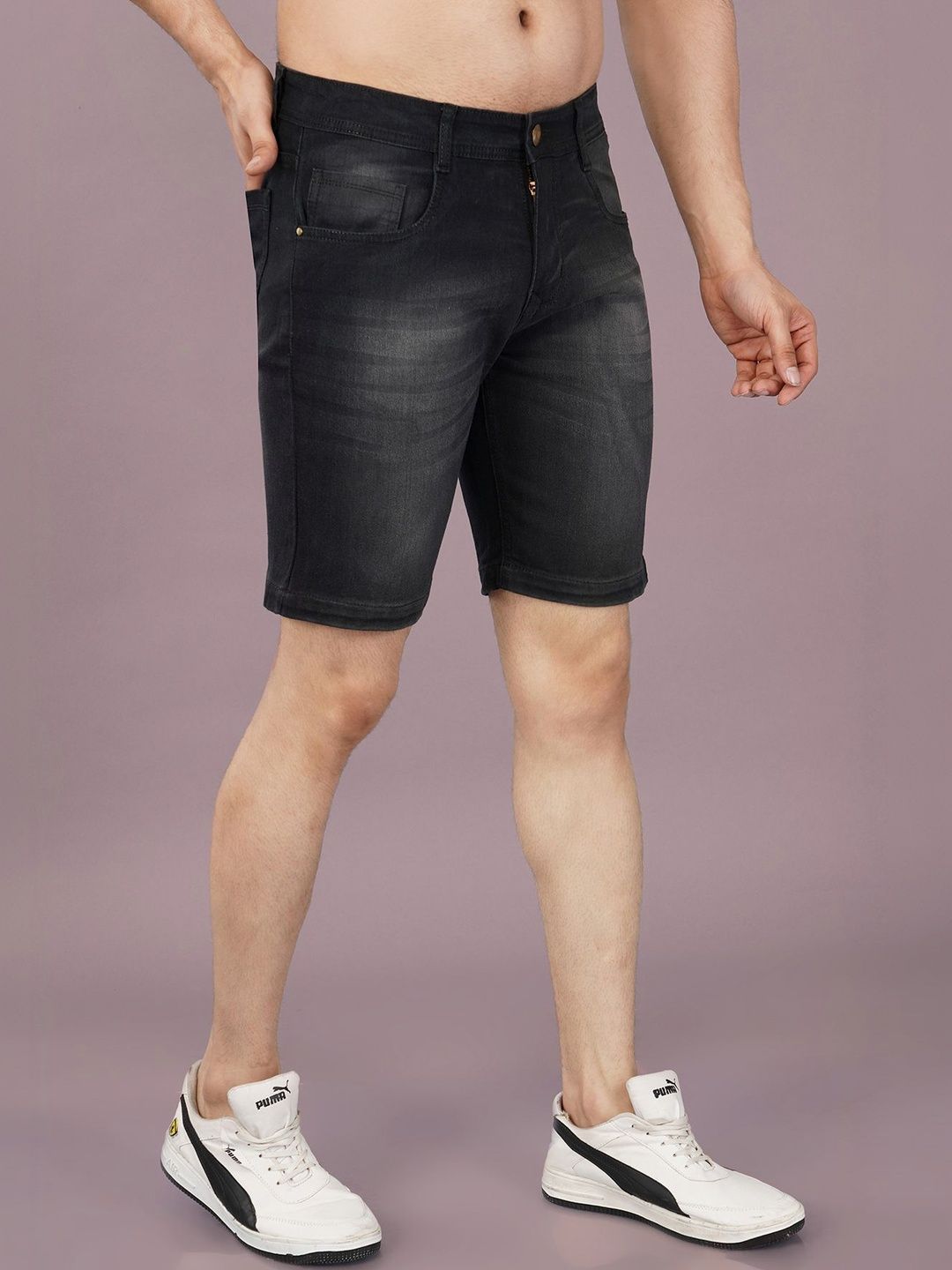 NIVASU Men Washed Denim Shorts-picture-16