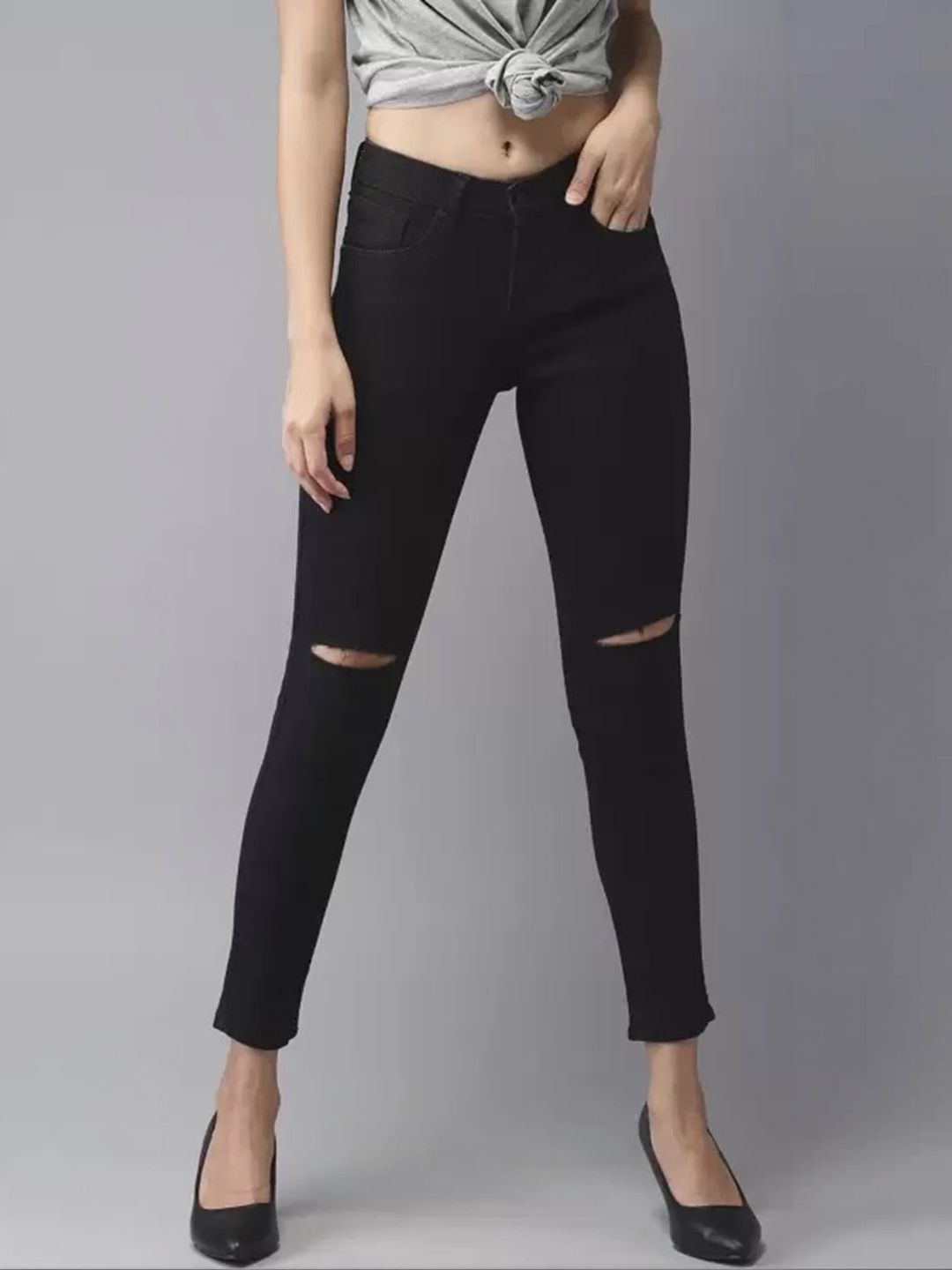 Mevan Women Regular Fit Mid-Rise Highly Distressed Stretchable Jeans-picture-57