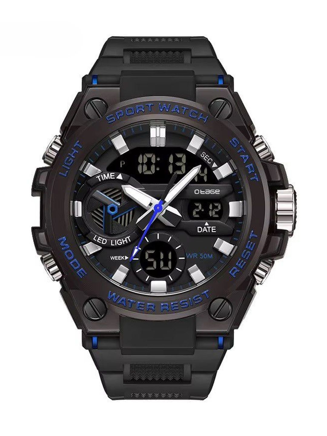 Otage Men Dial & Straps Analogue and Digital Multi Function Watch F18 Blue-picture-20