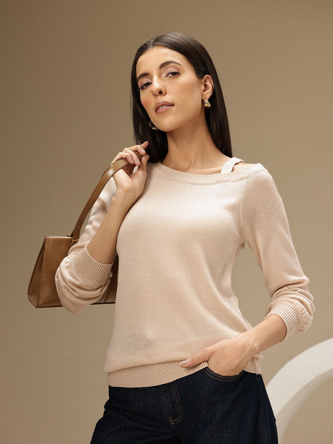 Chemistry Acrylic Off-Shoulder Pullover-picture-52