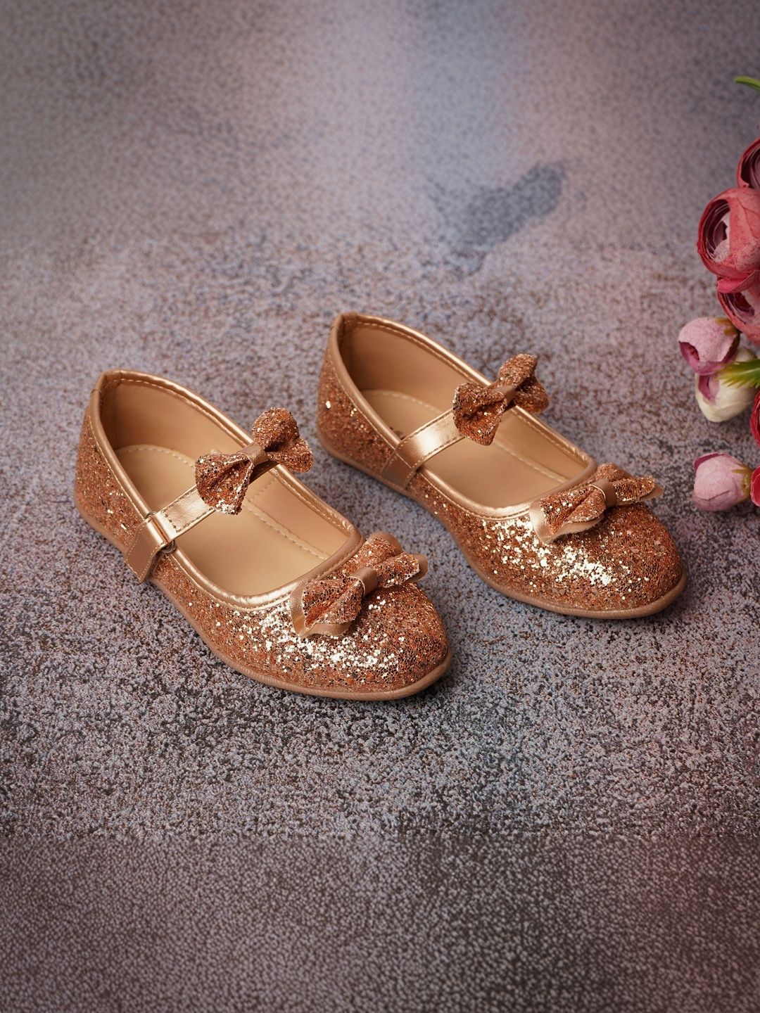 YK Girls Embellished Party Fashion with Bows Flats