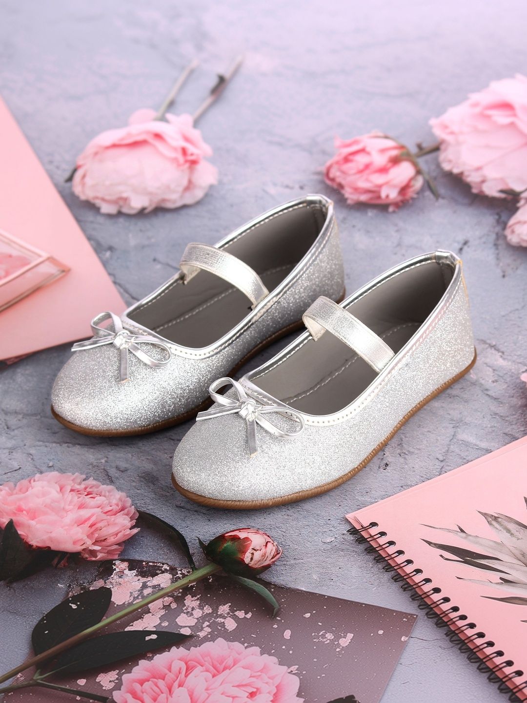 YK Girls Embellished Party Fashion with Bows Flats