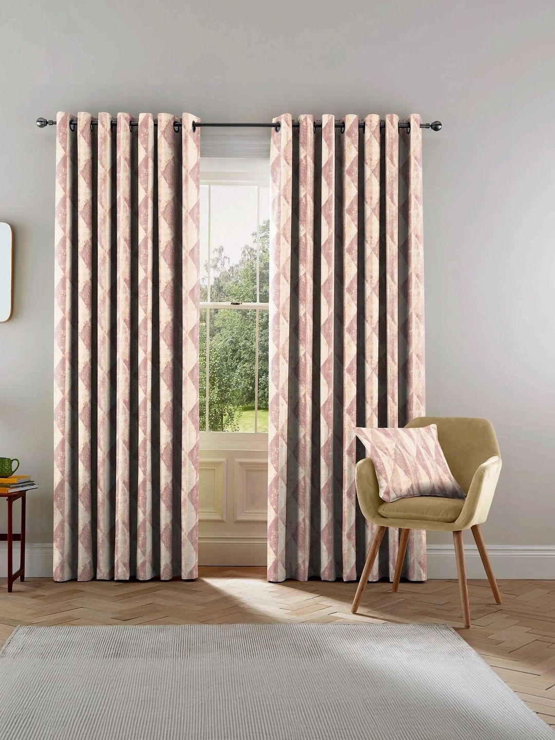 Nefertiti Home Rose Gold Set of 2 Black Out Long Door Curtain-image-16