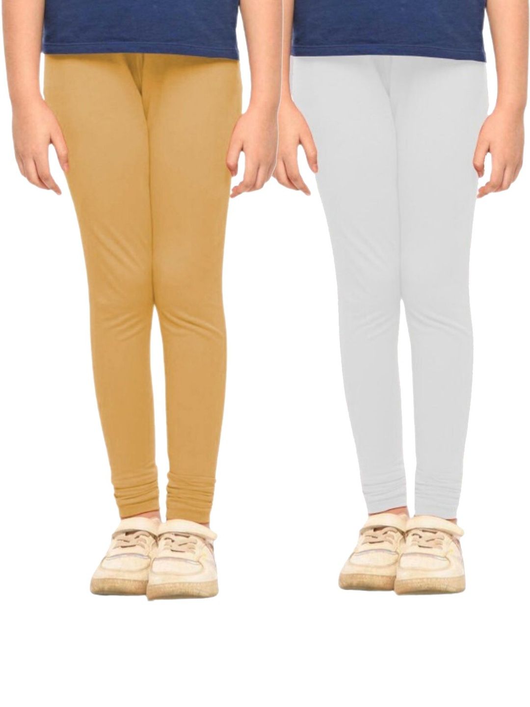 YK Girls Pack of 2 Cotton Churidar Length Leggings-picture-25