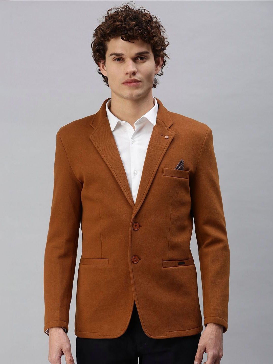 SHOWOFFFF Slim-Fit Single Breasted Blazer-image-46