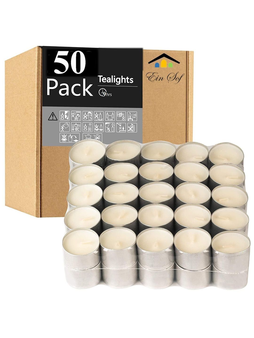YUVIVAA White & Cream-Coloured 50 pieces Tea Light Candle-picture-13