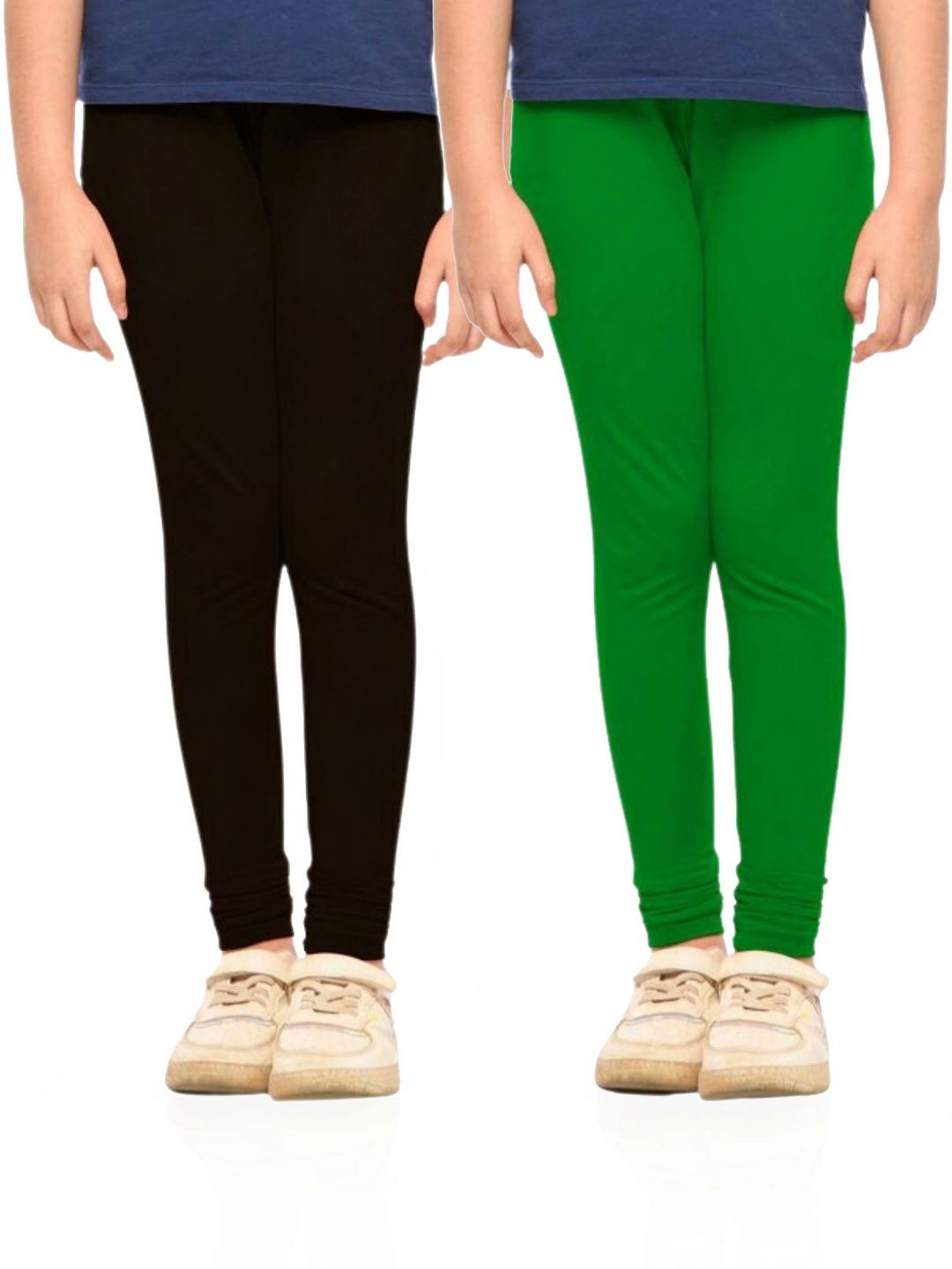 YK Girls Pack Of 2 Cotton Churidar Length Leggings-picture-37
