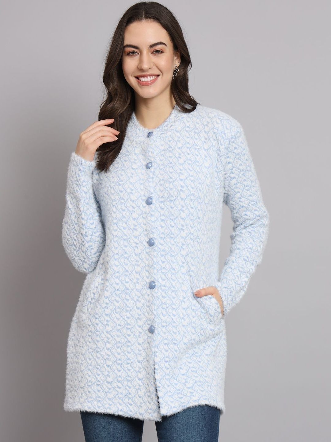 eKools Self Design Woollen Longline Cardigan-picture-32