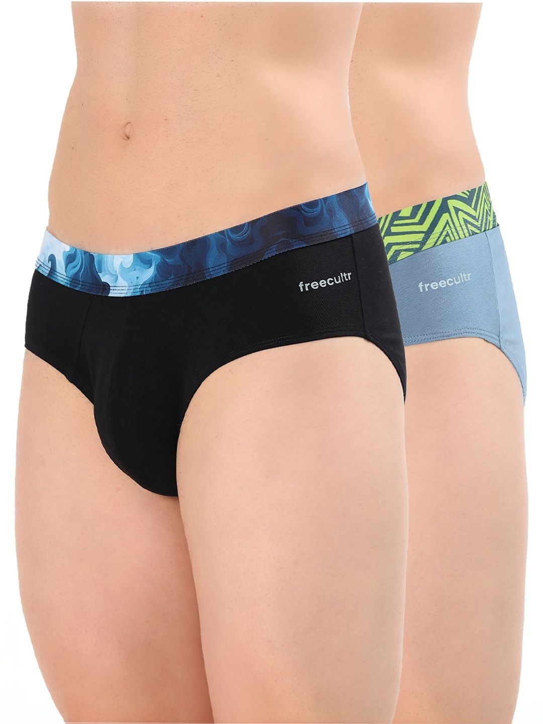 FREECULTR Pack Of 2 Cotton Mid-Rise Basic Briefs