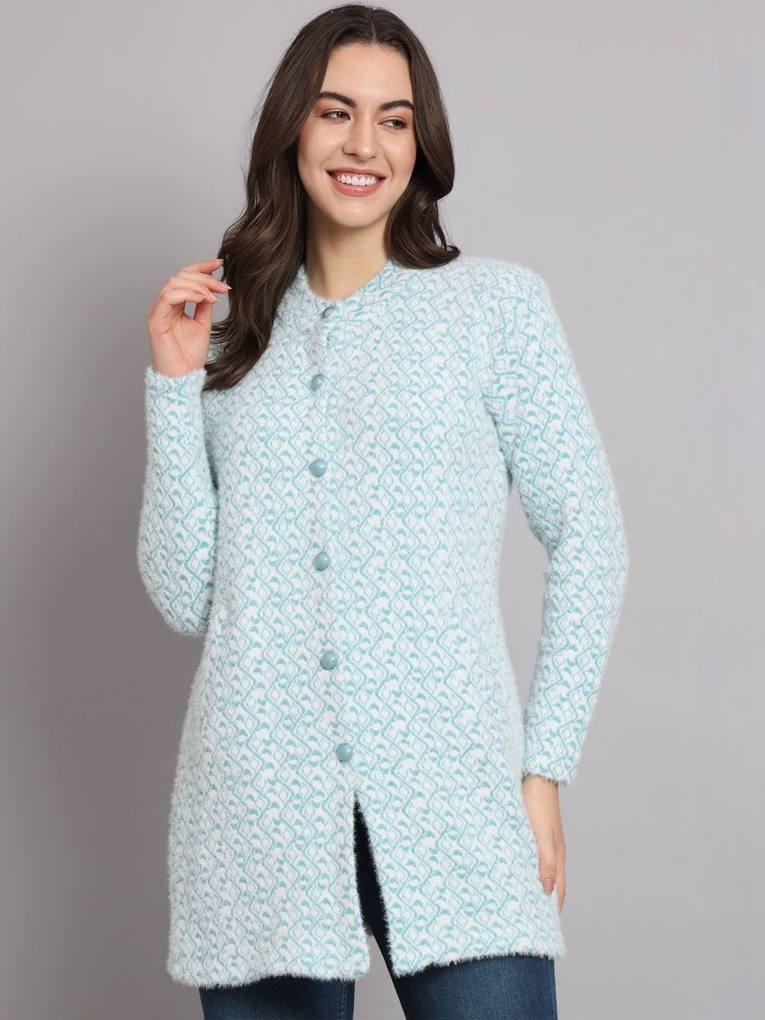 eKools Self Design Woollen Longline Cardigan-picture-39