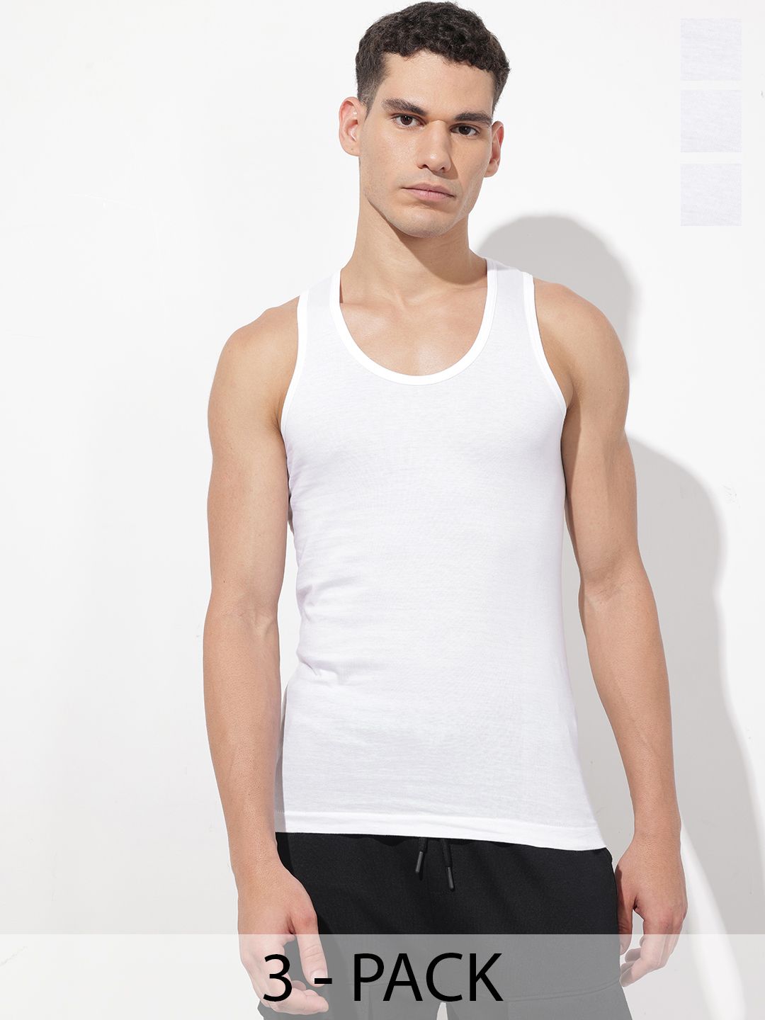 The Roadster Life Co. Pack Of 3 Pure Cotton Innerwear Vests-picture-40