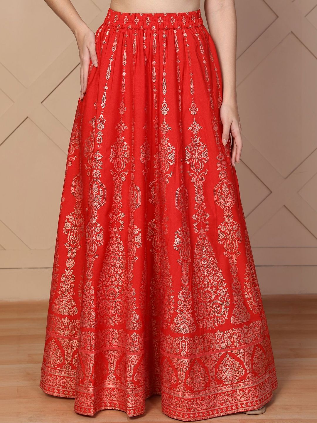 AURELIA Ethnic Motifs Printed Flared Maxi Skirt-picture-17