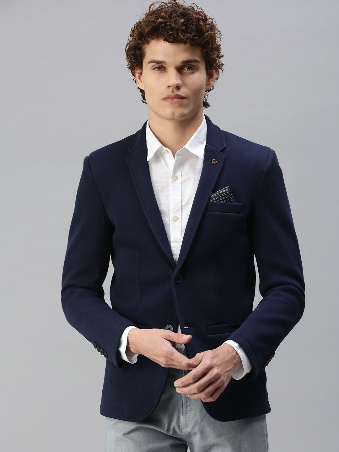 SHOWOFFFF Slim-Fit Single Breasted Blazer-image-20