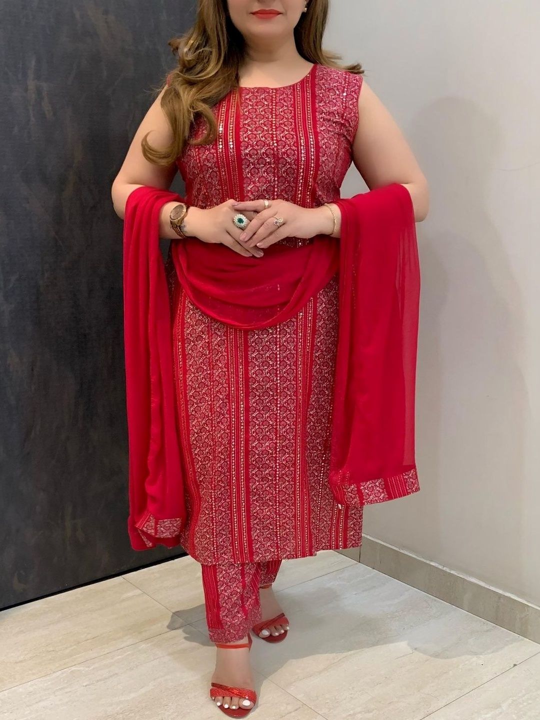 Sdc Collections Ethnic Motifs Printed Sequinned Sequinned Kurti-picture-16