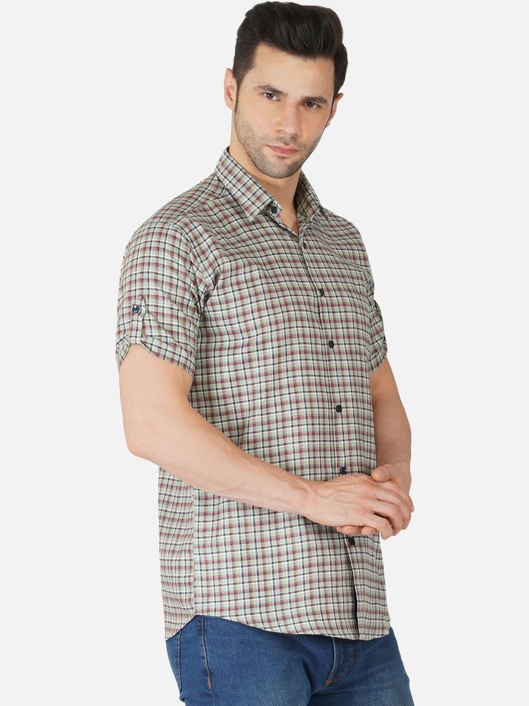 BASE 41 Men Standard Checked Casual Shirt-picture-16