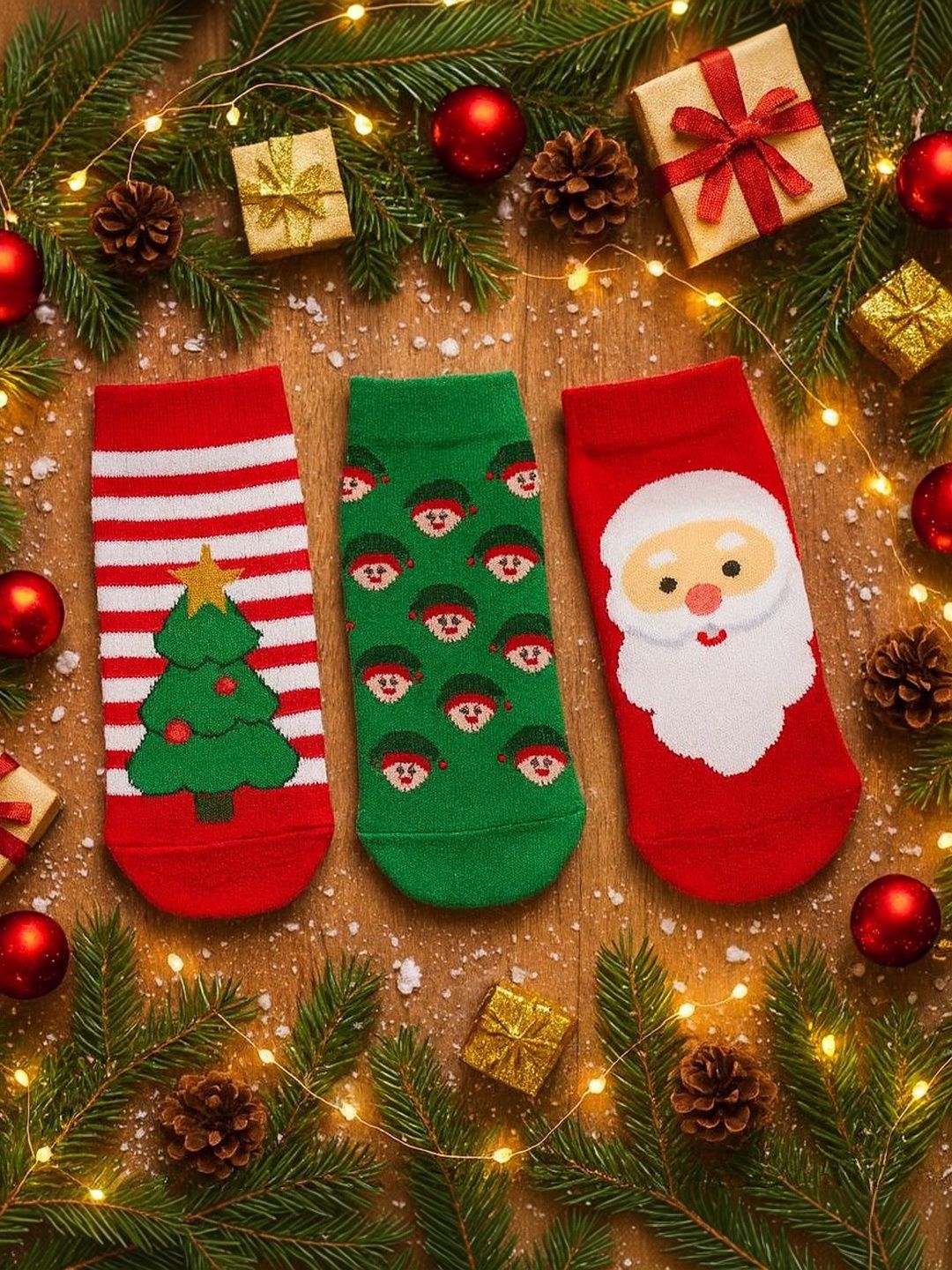 Thela Gaadi Kids Pack Of 3 Ankle Length Socks