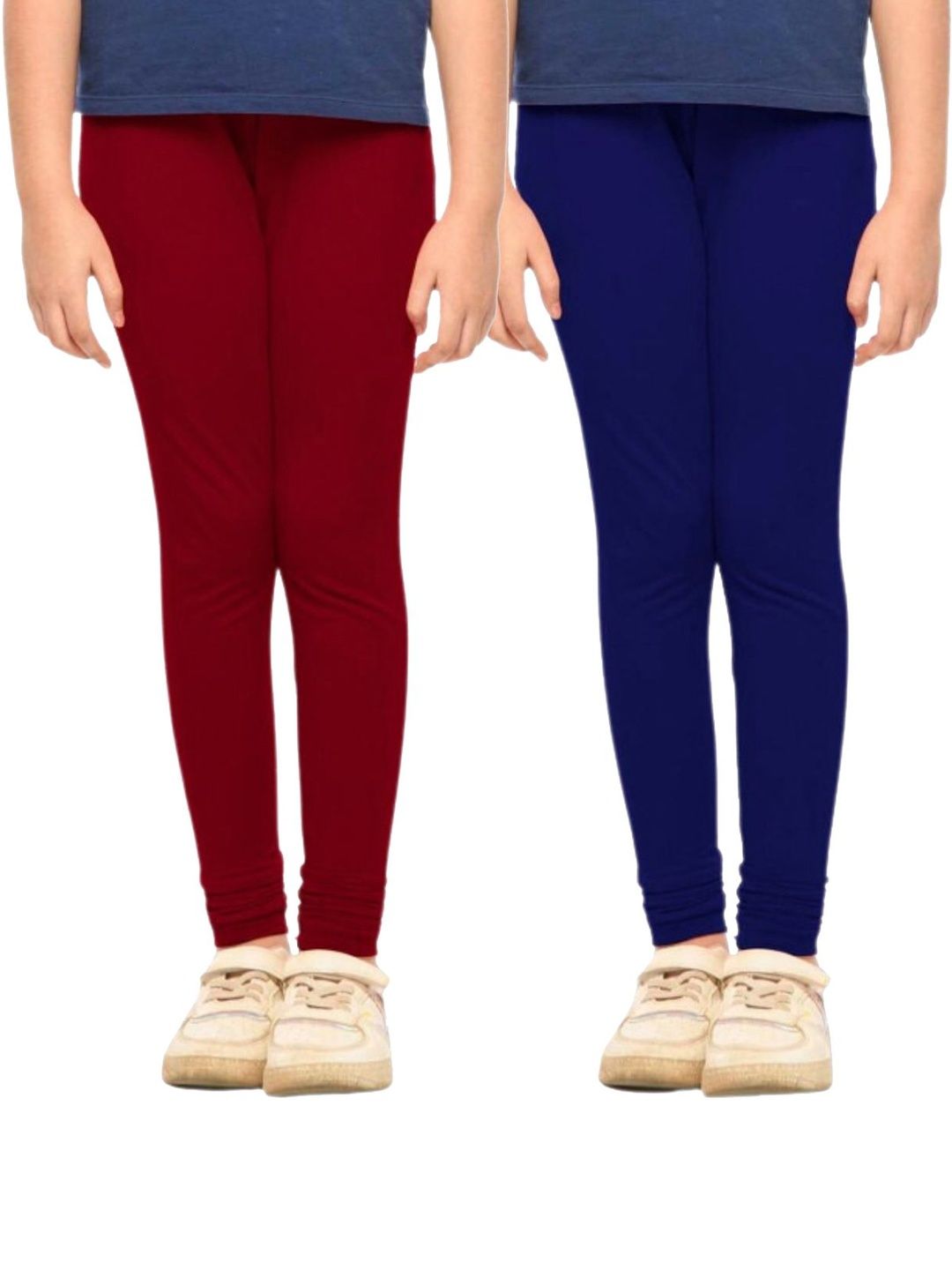 YK Girls Pack of 2 Cotton Churidar Length Leggings-picture-14