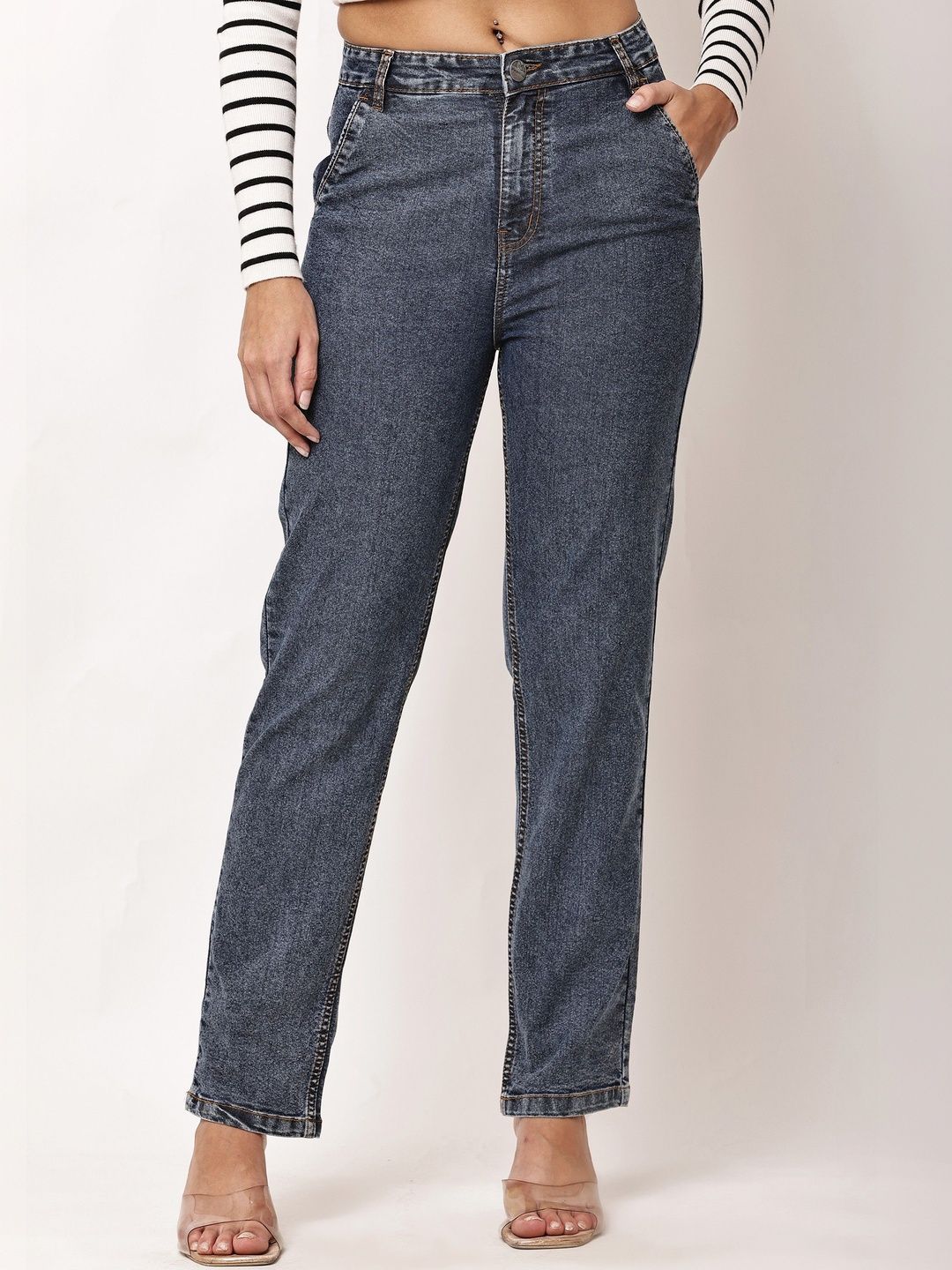 Kwantico Women Regular Fit Mid-Rise Light Fade Jeans-picture-27