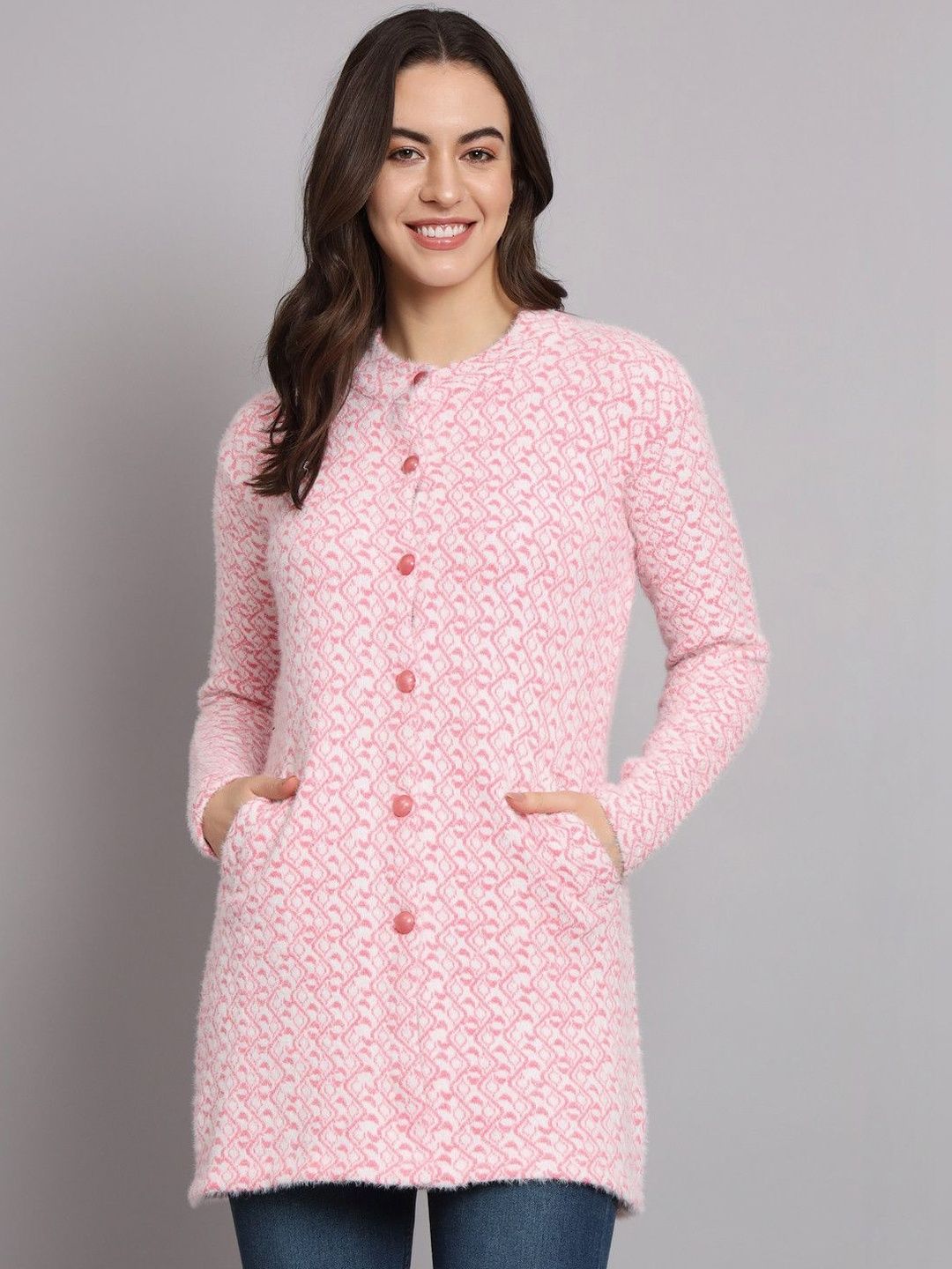 eKools Self Design Woollen Longline Cardigan-picture-40