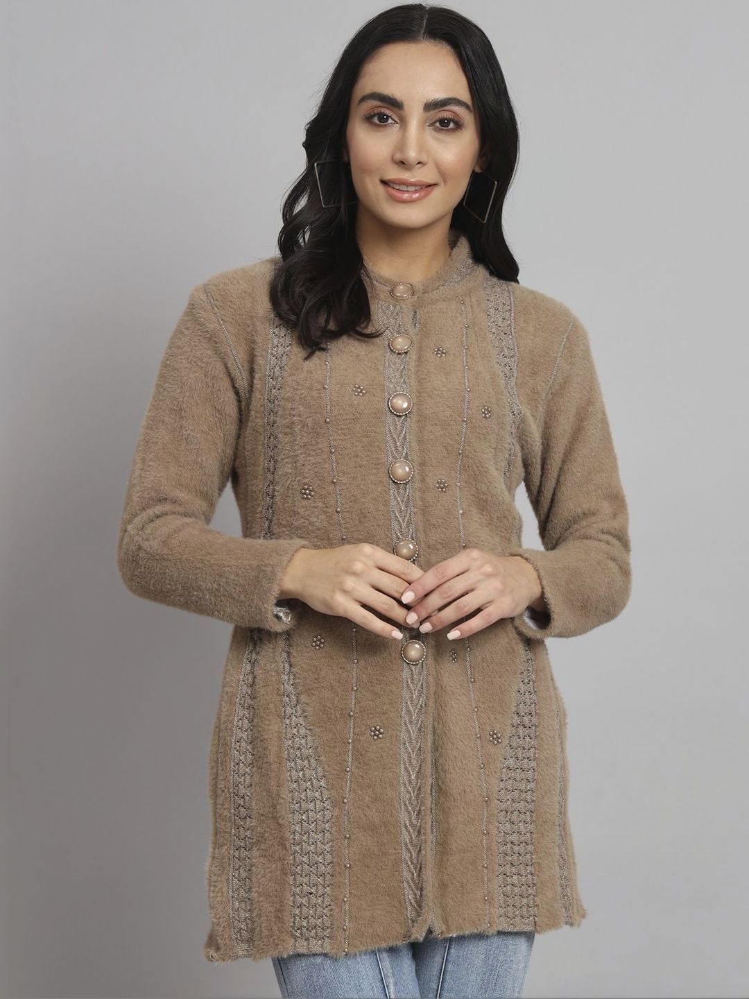 eKools Women Embroidered Woollen Longline Cardigan-picture-42