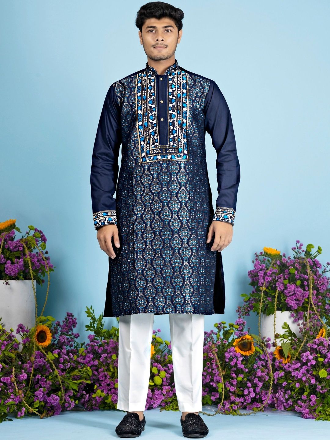 House Of Sanskruti Men Jacquard Handloom Kurta-picture-55