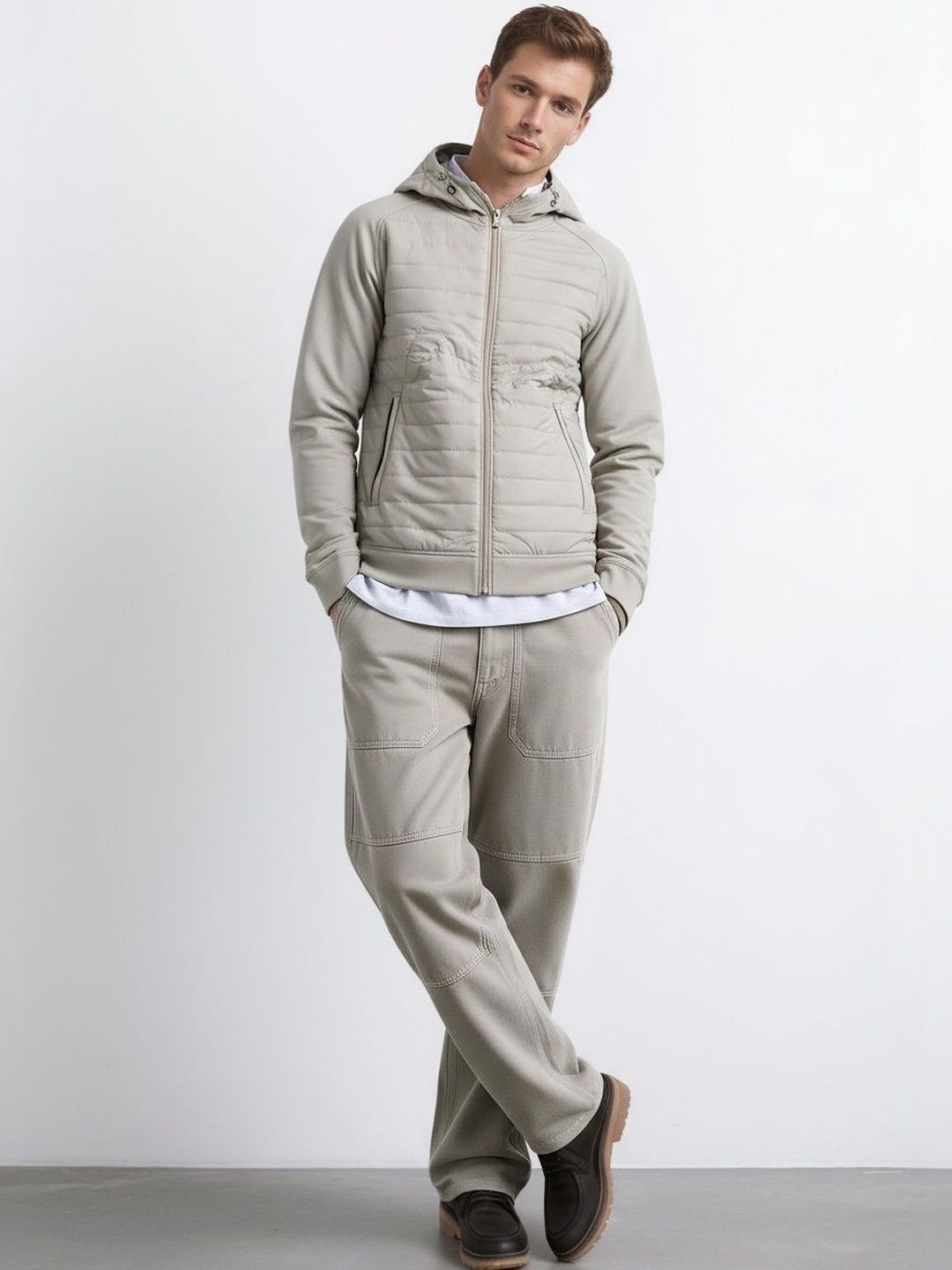 Octave Men Colourblocked Hooded Sweatshirt-picture-22