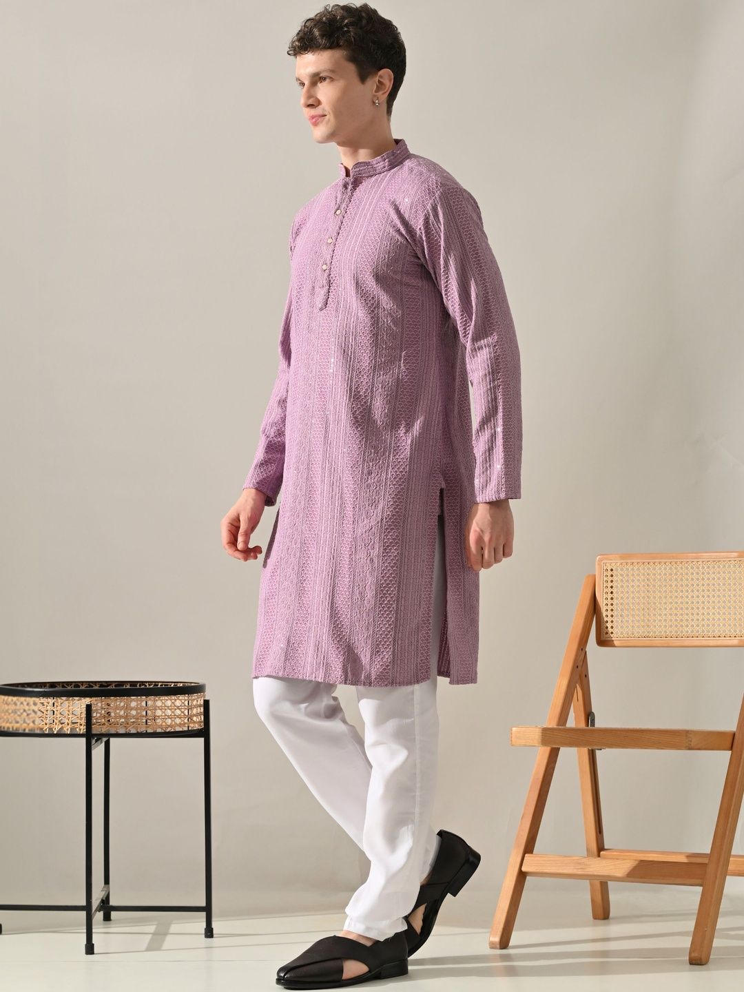 KUNDALI KAKSHAY Men Ethnic Motifs Embroidered Thread Work Kurta-picture-17
