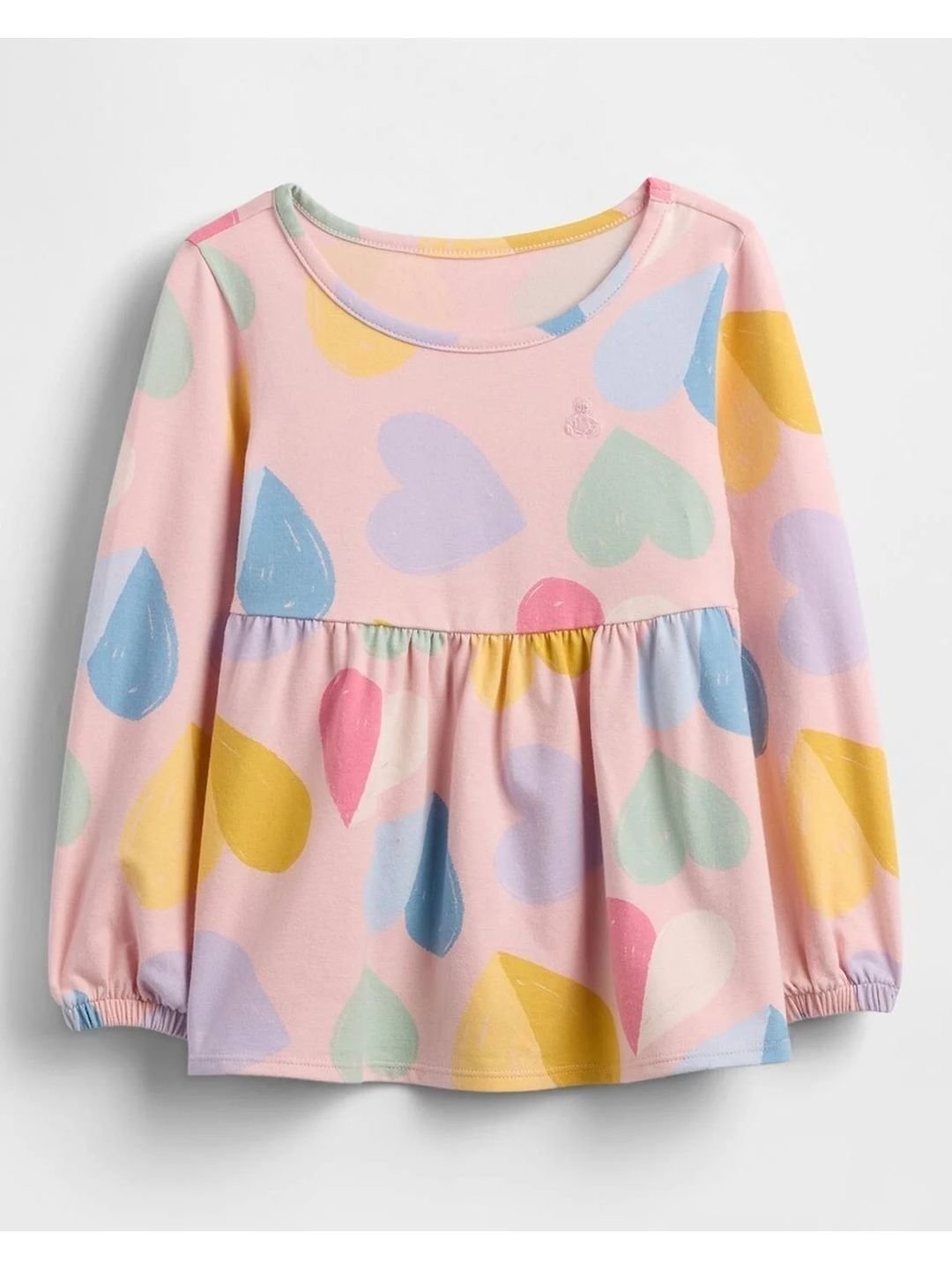 GAP Girls Heart Printed Pure Cotton Peplum Top