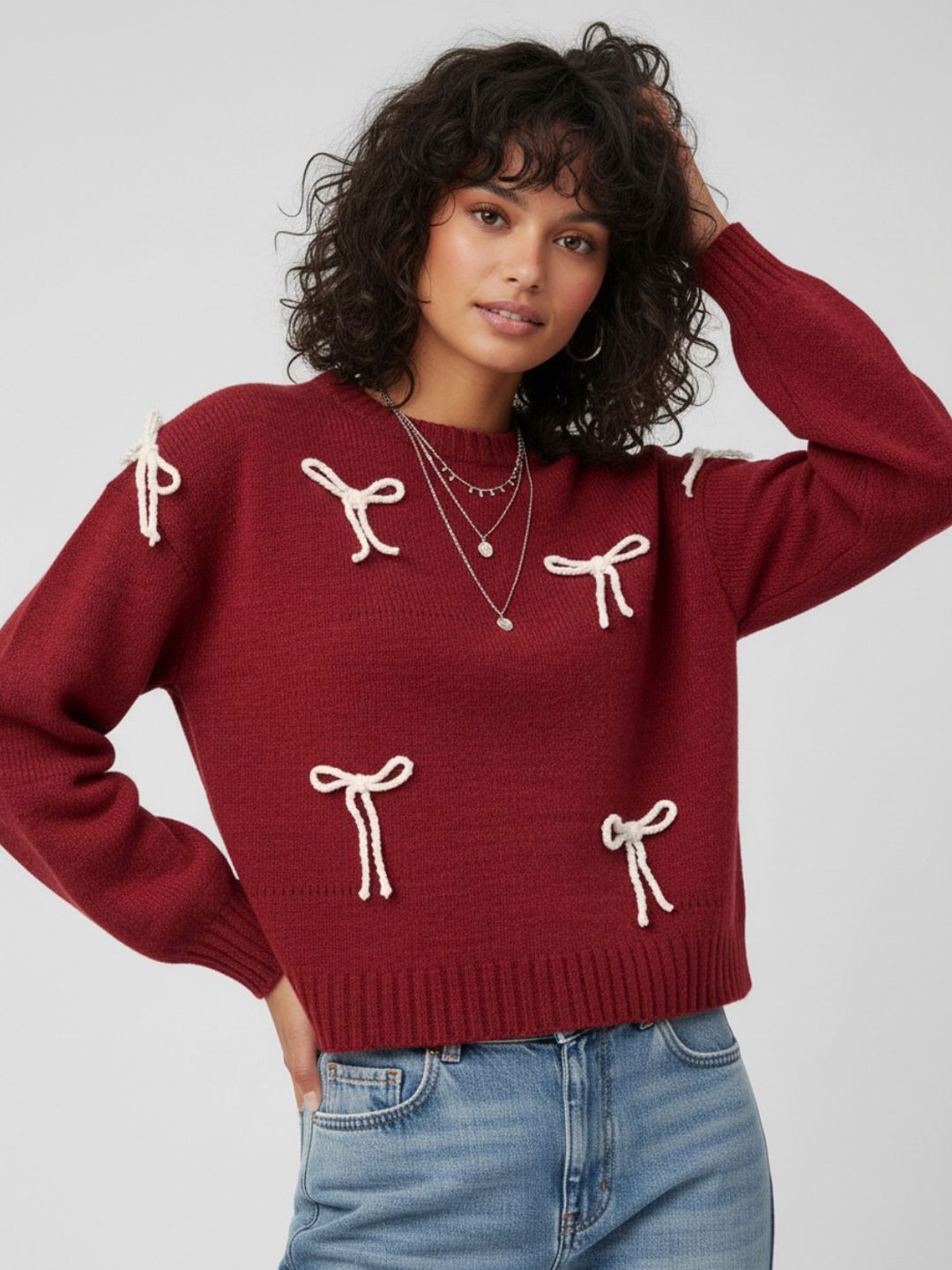 glitchez Oversized Pullover with Bow Embroidered Detail-picture-46