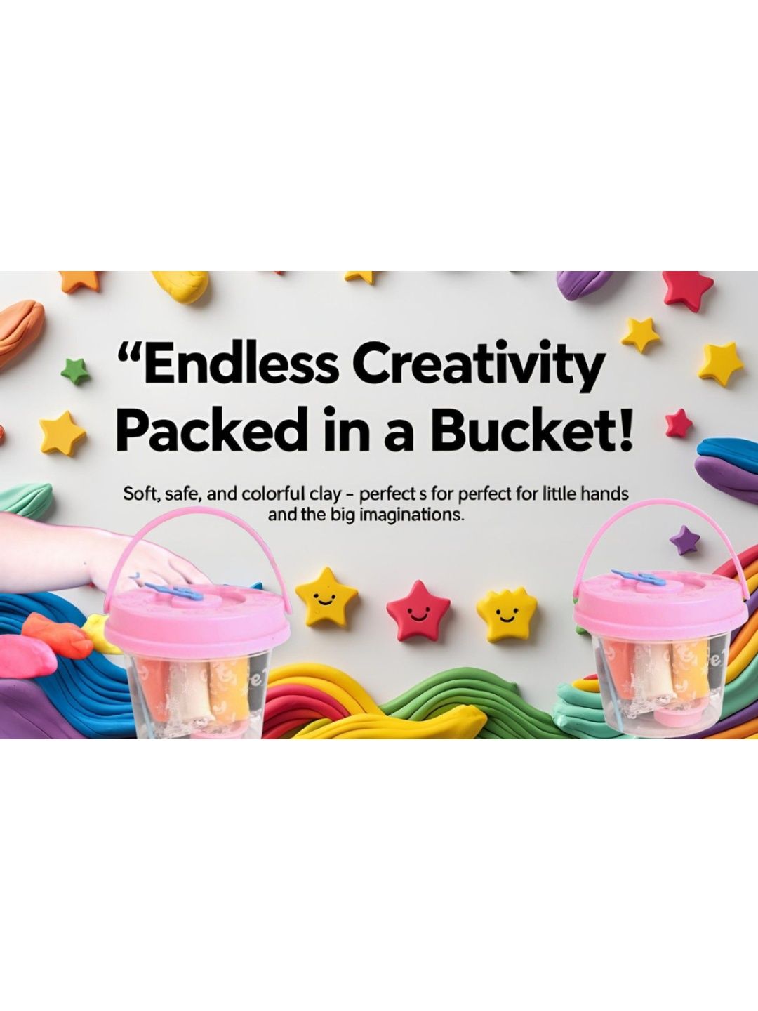 Kalra Magic 12-Bright Colors Soft Clay Bucket-image-44