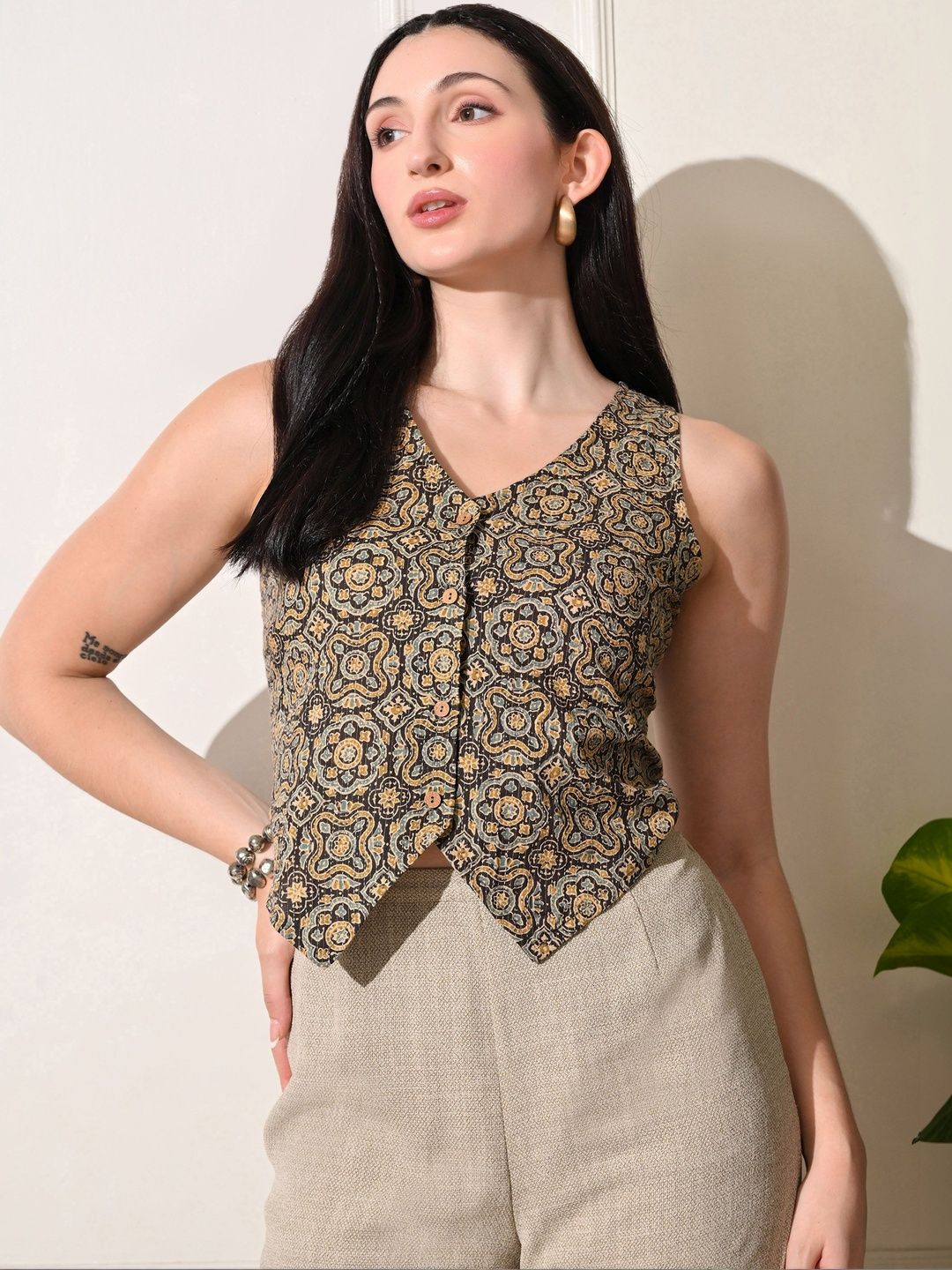 DECKEDUP Print Ethnic Cotton Top-picture-34