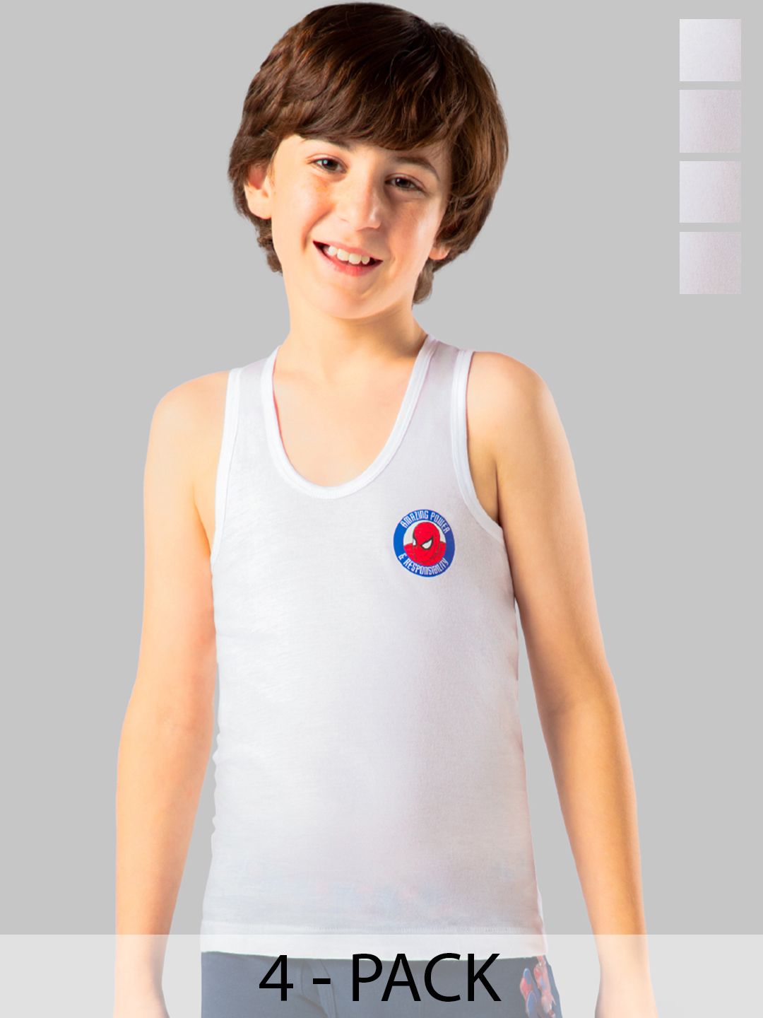 AMUL COMFY Boys Pack Of 4 Printed Pure Cotton Innerwear Vests-image-26