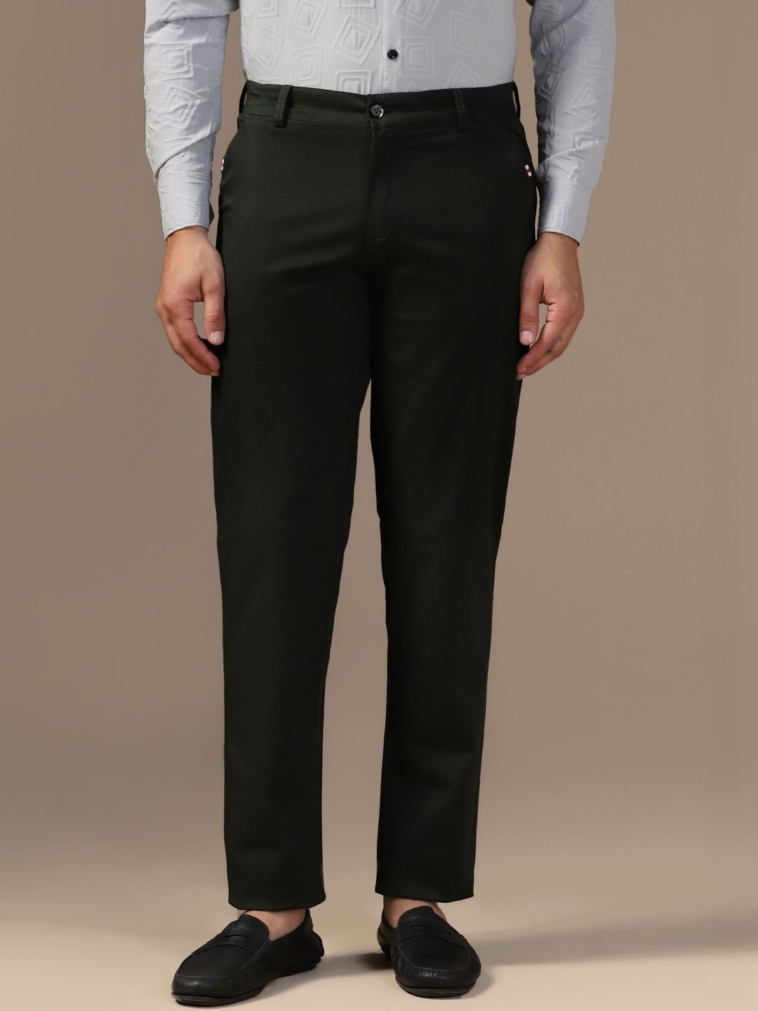 R.Code by The Roadster Life Co. Men Tailored Slim Fit Wrinkle Free Trousers-picture-23