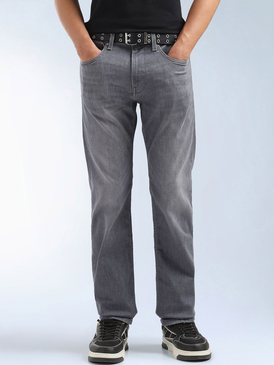 Flying Machine Men Straight Fit Mid-Rise Light Fade Jeans-picture-12