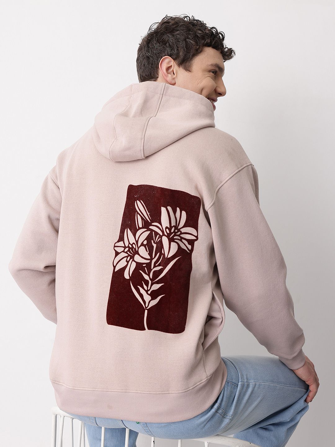 Mast & Harbour Oversized Printed Hooded Sweatshirt-image-36